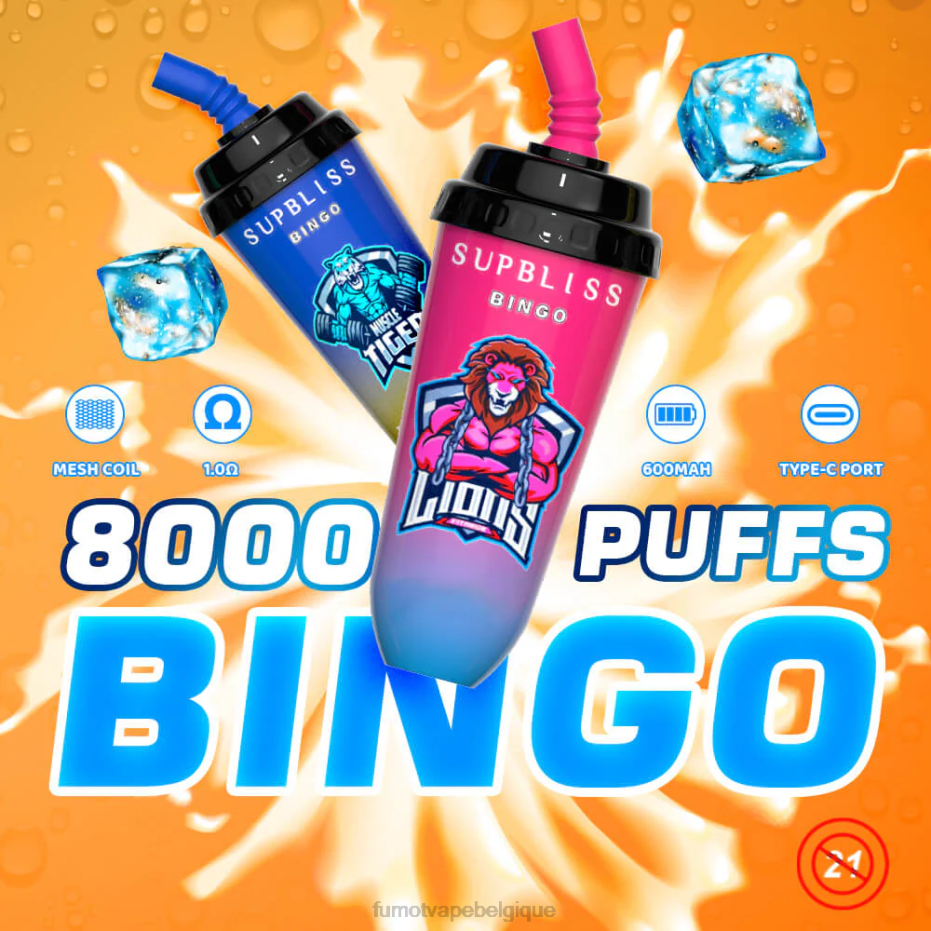 Fumot Supbliss Bingo Appareil à dosettes jetables 8000 - 16 ml (1 pièce) 62HZ393 myrtille Fumot avis