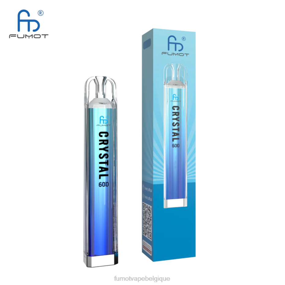 Fumot Crystal Vape jetable de 2 ml (ensemble de 3 pièces) - conforme à 600 tpd 62HZ384 dr. bleu Fumot puff